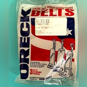 Oreck (2) xl Oreck belts it was a pack of 3–used one and 2 left.